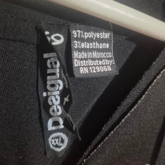 Desigual Women Black Sleveless Zip Dress Printed Round Neck - Ptp 22- Marked xxl - Picture 7 of 9